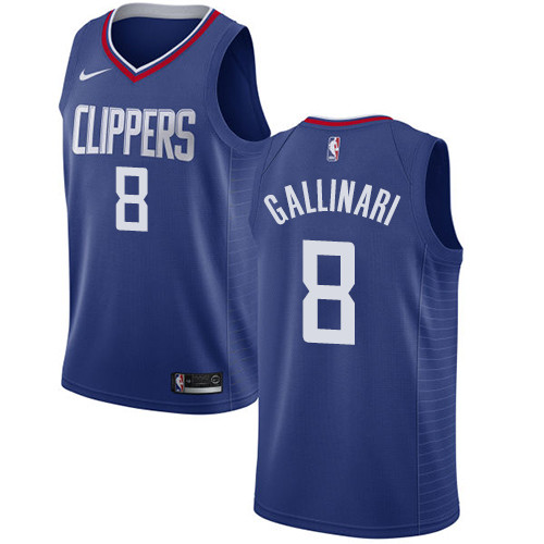 Clippers #8 Danilo Gallinari Blue Youth Basketball Swingman Icon Edition Jersey