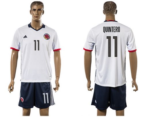 Colombia #11 Quintero Away Soccer Country Jersey Colombia #11 Quintero Away Soccer Country Jersey