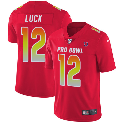 Colts #12 Andrew Luck Red Youth Stitched Football Limited AFC 2019 Pro Bowl Jersey