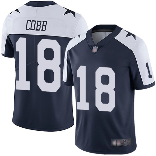 Cowboys #18 Randall Cobb Navy Blue Thanksgiving Youth Stitched Football Vapor Untouchable Limited Throwback  Jersey
