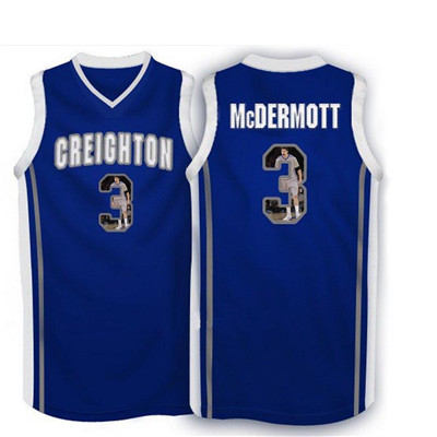Creighton Bluejays 3 Doug McDermott Navy With Portrait Print College Basketball Jersey2