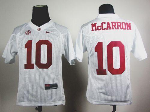 Crimson Tide #10 AJ McCarron White Stitched Youth NCAA Jersey Crimson Tide #10 AJ McCarron White Stitched Youth NCAA Jersey