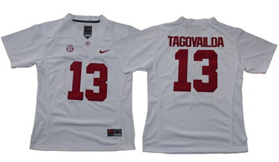 Crimson Tide #13 Tua Tagovailoa White Limited Women's Stitched NCAA Jersey