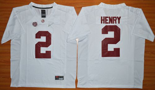 Crimson Tide #2 Derrick Henry White 2016 National Championship Stitched NCAA Jersey