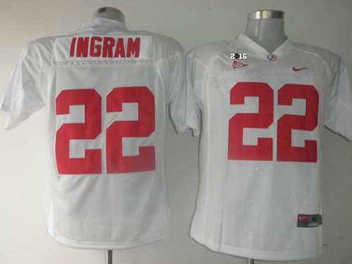 Crimson Tide #22 Mark Ingram White 2016 College Football Playoff National Championship Patch Stitched NCAA Jersey Crimson Tide #22 Mark Ingram White 2016 College Football Playoff National Championship Patch Stitched NCAA Jersey