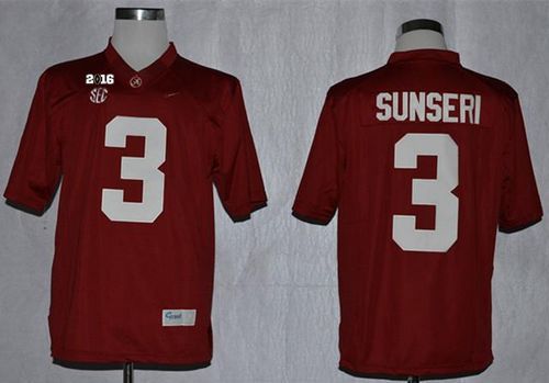 Crimson Tide #3 Vinnie Sunseri Red Limited 2016 College Football Playoff National Championship Patch Stitched NCAA Jersey Crimson Tide #3 Vinnie Sunseri Red Limited 2016 College Football Playoff National Championship Patch Stitched NCAA Jersey