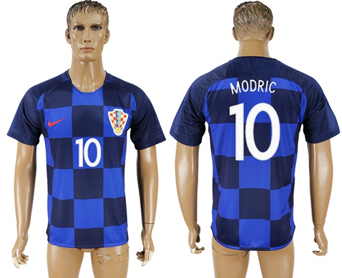 Croatia #10 Modric Away Soccer Country Jersey Croatia #10 Modric Away Soccer Country Jersey