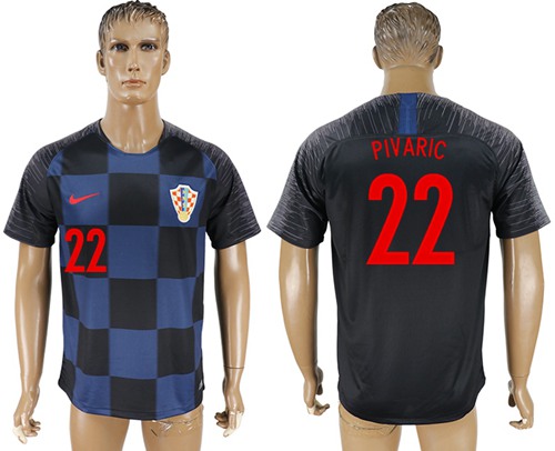 Croatia #22 Pivaric Away Soccer Country Jersey Croatia #22 Pivaric Away Soccer Country Jersey