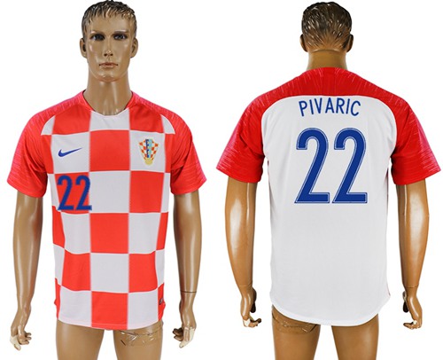 Croatia #22 Pivaric Home Soccer Country Jersey Croatia #22 Pivaric Home Soccer Country Jersey