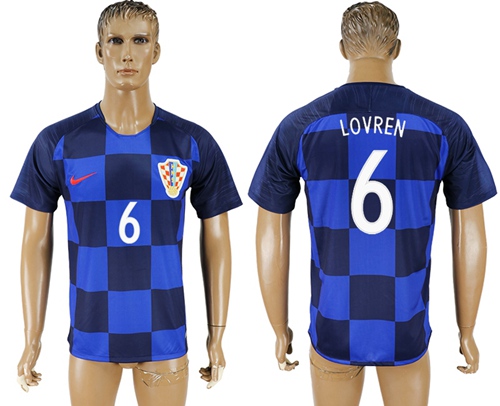 Croatia #6 Lovren Away Soccer Country Jersey Croatia #6 Lovren Away Soccer Country Jersey