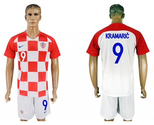 Croatia #9 Kramaric Home Soccer Country Jersey Croatia #9 Kramaric Home Soccer Country Jersey