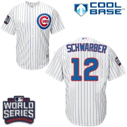 Cubs #12 Kyle Schwarber White Home 2016 World Series Bound Stitched Youth MLB Jersey Cubs #12 Kyle Schwarber White Home 2016 World Series Bound Stitched Youth MLB Jersey