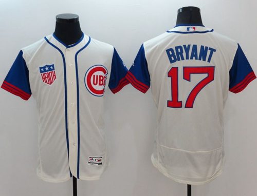 Cubs #17 Kris Bryant Cream Blue Flexbase Authentic Collection 1942 Turn Back The Clock Stitched MLB Jersey Cubs #17 Kris Bryant Cream Blue Flexbase Authentic Collection 1942 Turn Back The Clock Stitched MLB Jersey
