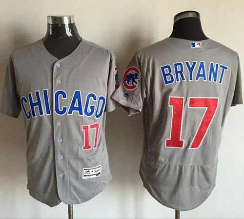 Cubs #17 Kris Bryant Grey Flexbase Authentic Collection Road Stitched MLB Jersey Cubs #17 Kris Bryant Grey Flexbase Authentic Collection Road Stitched MLB Jersey
