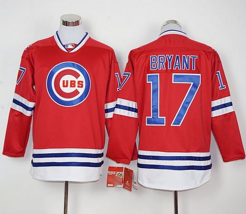 Cubs #17 Kris Bryant Red Long Sleeve Stitched MLB Jersey Cubs #17 Kris Bryant Red Long Sleeve Stitched MLB Jersey