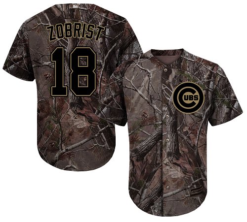 Cubs #18 Ben Zobrist Camo Realtree Collection Cool Base Stitched Baseball Jersey
