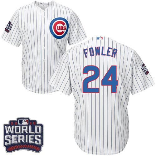 Cubs #24 Dexter Fowler White Home 2016 World Series Bound Stitched Youth MLB Jersey Cubs #24 Dexter Fowler White Home 2016 World Series Bound Stitched Youth MLB Jersey