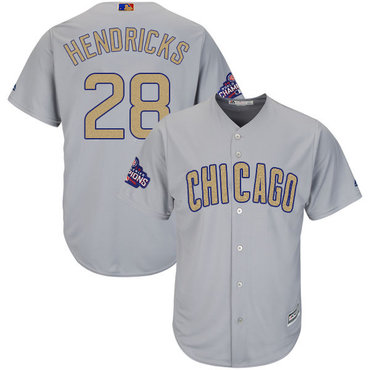 Cubs #28 Kyle Hendricks World Series Champions Gold Program Cool Base Jersey