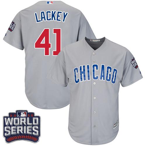 Cubs #41 John Lackey Grey Road 2016 World Series Bound Stitched Youth MLB Jersey Cubs #41 John Lackey Grey Road 2016 World Series Bound Stitched Youth MLB Jersey
