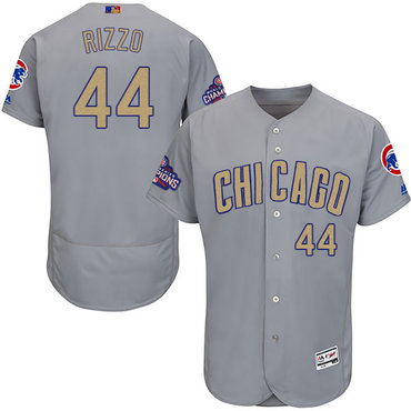 Cubs #44 Anthony Rizzo World Series Champions Gold Program Flexbase Jersey