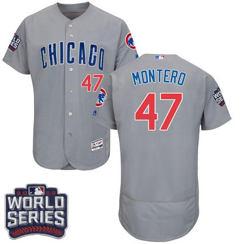 Cubs #47 Miguel Montero Grey Flexbase Authentic Collection Road 2016 World Series Bound Stitched MLB Jersey Cubs #47 Miguel Montero Grey Flexbase Authentic Collection Road 2016 World Series Bound Stitched MLB Jersey