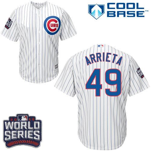 Cubs #49 Jake Arrieta White Home 2016 World Series Bound Stitched Youth MLB Jersey Cubs #49 Jake Arrieta White Home 2016 World Series Bound Stitched Youth MLB Jersey
