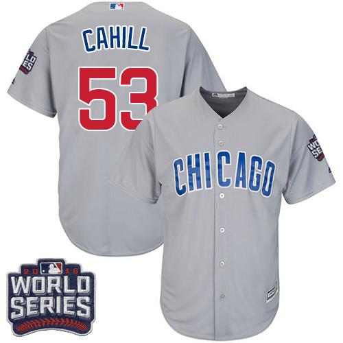 Cubs #53 Trevor Cahill Grey Road 2016 World Series Bound Stitched Youth MLB Jersey Cubs #53 Trevor Cahill Grey Road 2016 World Series Bound Stitched Youth MLB Jersey