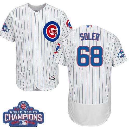 Cubs #68 Jorge Soler White Flexbase Authentic Collection 2016 World Series Champions Stitched MLB Jersey Cubs #68 Jorge Soler White Flexbase Authentic Collection 2016 World Series Champions Stitched MLB Jersey