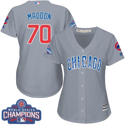 Cubs #70 Joe Maddon Grey Road 2016 World Series Champions Women's Stitched MLB Jersey Cubs #70 Joe Maddon Grey Road 2016 World Series Champions Women's Stitched MLB Jersey