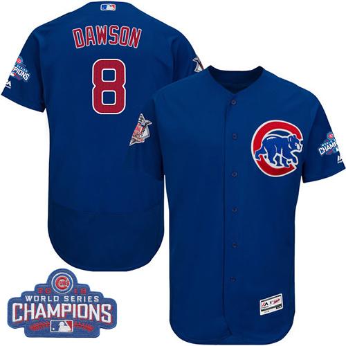 Cubs #8 Andre Dawson Blue Flexbase Authentic Collection 2016 World Series Champions Stitched MLB Jersey Cubs #8 Andre Dawson Blue Flexbase Authentic Collection 2016 World Series Champions Stitched MLB Jersey