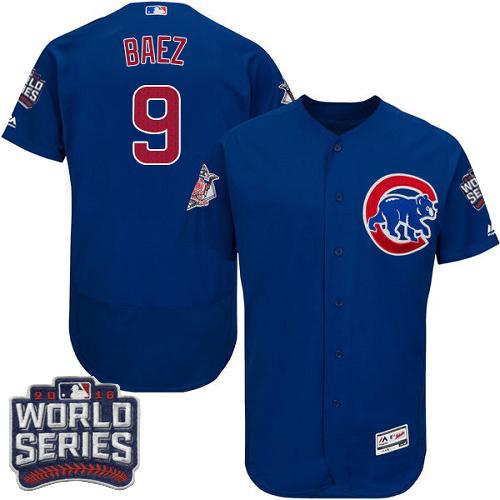 Cubs #9 Javier Baez Blue Flexbase Authentic Collection 2016 World Series Bound Stitched MLB Jersey