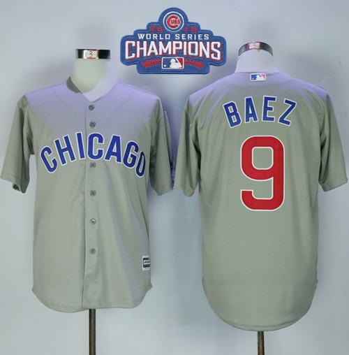 Cubs #9 Javier Baez Grey New Cool Base 2016 World Series Champions Stitched MLB Jersey Cubs #9 Javier Baez Grey New Cool Base 2016 World Series Champions Stitched MLB Jersey