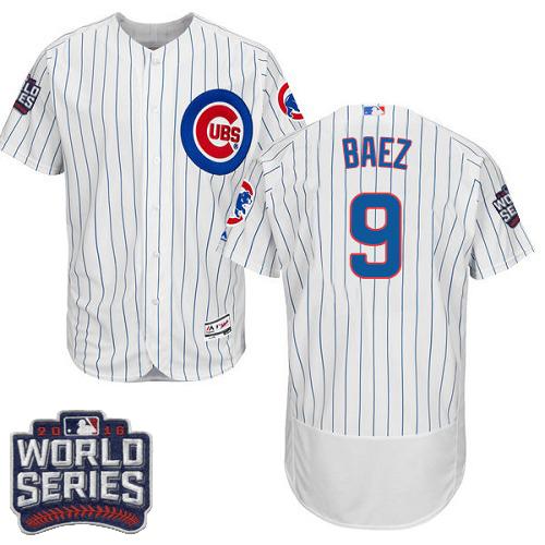 Cubs #9 Javier Baez White Flexbase Authentic Collection 2016 World Series Bound Stitched MLB Jersey Cubs #9 Javier Baez White Flexbase Authentic Collection 2016 World Series Bound Stitched MLB Jersey