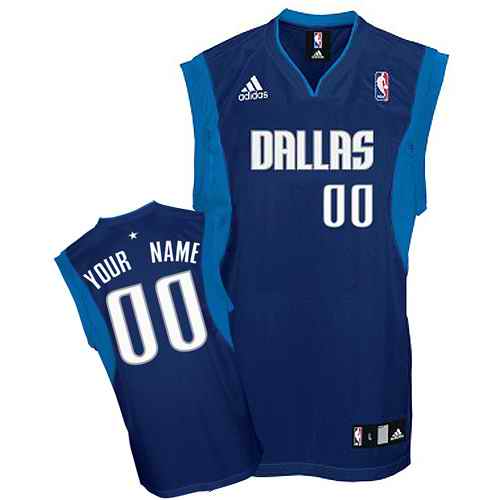 Dallas Mavericks Custom Dk Blue Adidas Road Jersey