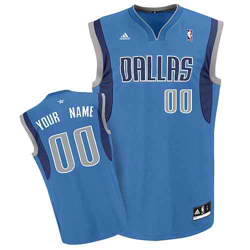 Dallas Mavericks Custom Lt Blue Adidas Road Jersey