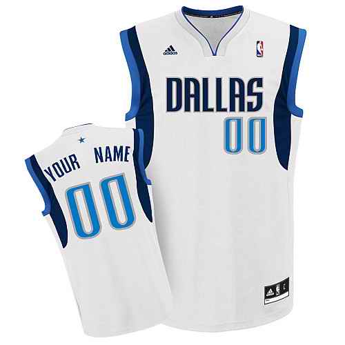 Dallas Mavericks Custom White Adidas Home Jersey