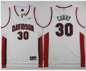 Davidson Wildcats #30 Stephen Curry White Basketball Stitched NCAA Jersey Davidson Wildcats #30 Stephen Curry White Basketball Stitched NCAA Jersey