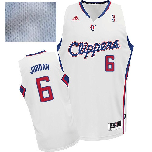DeAndre Jordan Authentic In White Adidas NBA Los Angeles Clippers Men's Home Jersey