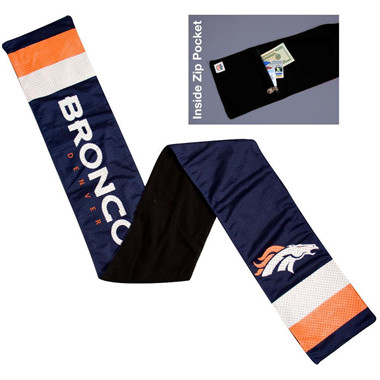Denver Broncos Blue Metallic Thread Game Scarf -1