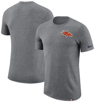 Denver Broncos Nike Marled Patch T-Shirt - Heathered Gray