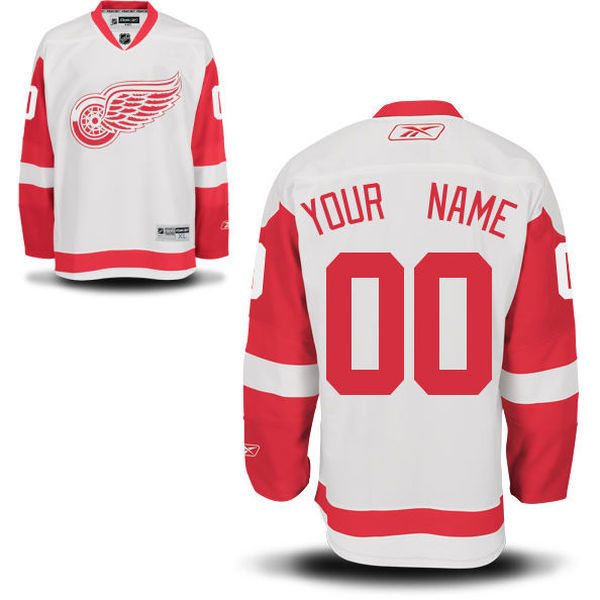 Detroit Red Wings White Men's Premier Away Custom Reebok Jersey