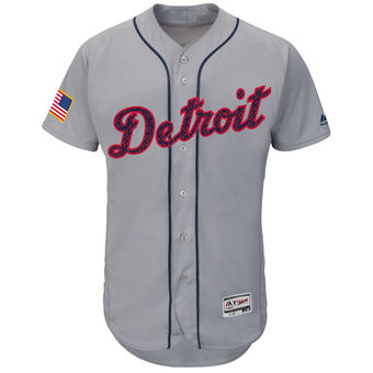 Detroit Tigers Majestic Fashion Stars & Stripes FlexBase Jersey - Gray Detroit Tigers Majestic Fashion Stars & Stripes FlexBase Jersey - Gray