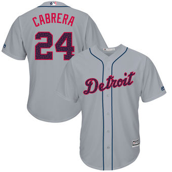 Detroit Tigers Miguel Cabrera Majestic Fashion Stars & Stripes Cool Base Player Jersey - Gray