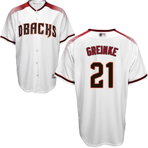 Diamondbacks #21 Zack Greinke White Crimson Home Women's Stitched Baseball Jersey