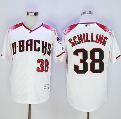 Diamondbacks #38 Curt Schilling White Brick New Cool Base Stitched MLB Jersey Diamondbacks #38 Curt Schilling White Brick New Cool Base Stitched MLB Jersey