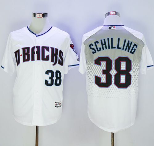Diamondbacks #38 Curt Schilling White Capri New Cool Base Stitched MLB Jersey Diamondbacks #38 Curt Schilling White Capri New Cool Base Stitched MLB Jersey