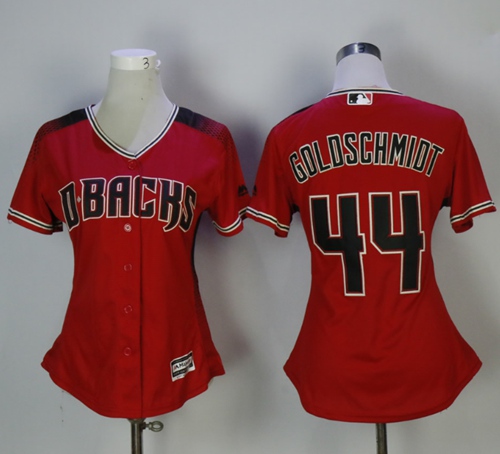 Diamondbacks #44 Paul Goldschmidt Red Brick Alternate Women's Stitched MLB Jersey Diamondbacks #44 Paul Goldschmidt Red Brick Alternate Women's Stitched MLB Jersey