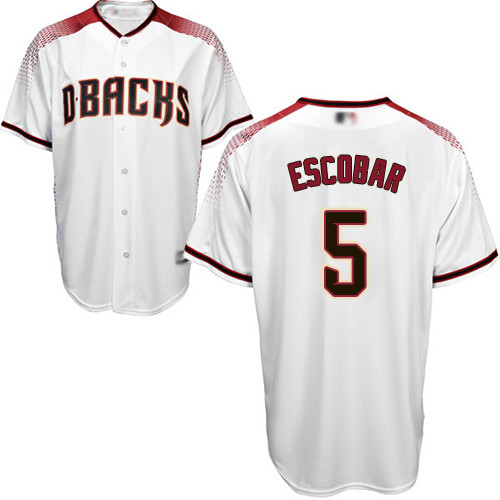 Diamondbacks #5 Eduardo Escobar White Crimson Home Women's Stitched Baseball Jersey