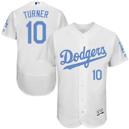 Dodgers #10 Justin Turner White Flexbase Authentic Collection 2016 Father's Day Stitched MLB Jersey Dodgers #10 Justin Turner White Flexbase Authentic Collection 2016 Father's Day Stitched MLB Jersey