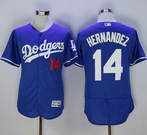 Dodgers #14 Enrique Hernandez Blue Flexbase Authentic Collection Stitched MLB Jersey Dodgers #14 Enrique Hernandez Blue Flexbase Authentic Collection Stitched MLB Jersey